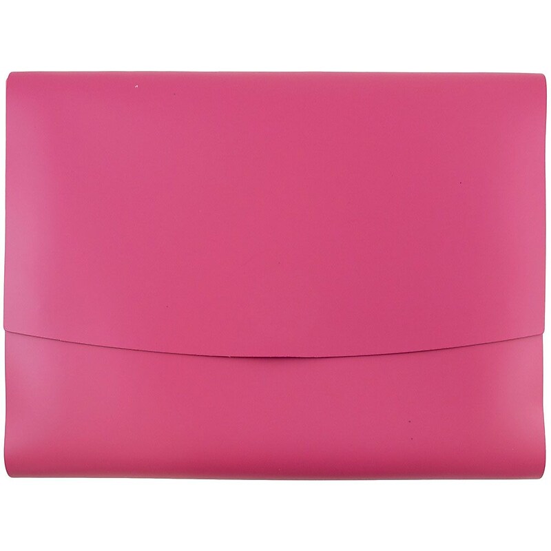 JAM Paper Leather Portfolio Case with Snap Closure, Pink, 12/Carton (2233320839B) image 1
