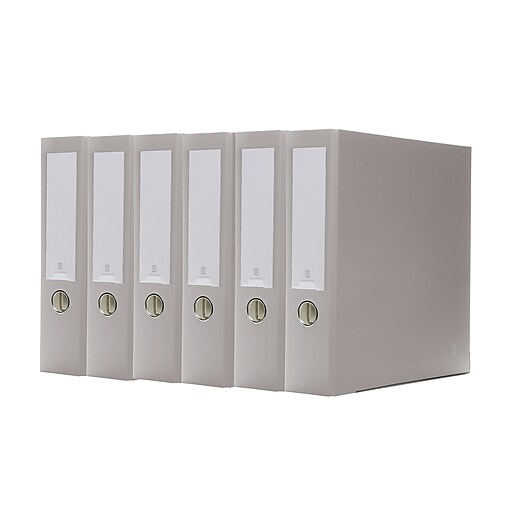 Bindertek 3Ring 3Inch Premium Binder 5Pack, Light Grey (3EFPACKLG