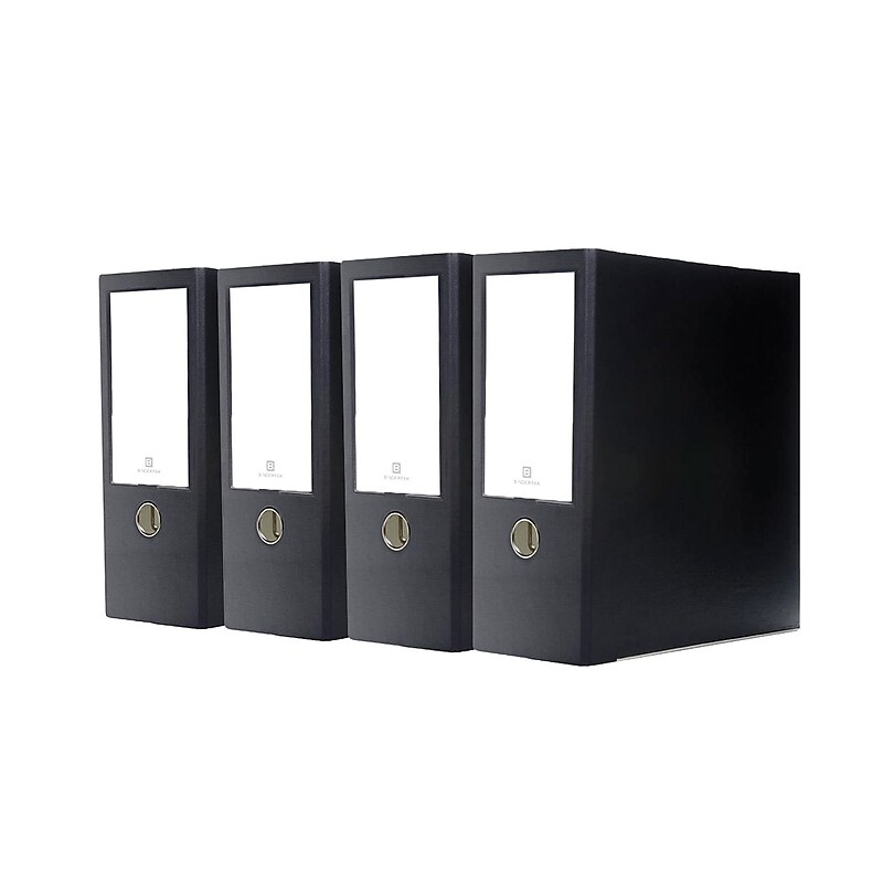 Bindertek Premium 3" 3-Ring Non-View Binders, D-Ring, Black, 4/Pack (3XLPACK-BK) image 1