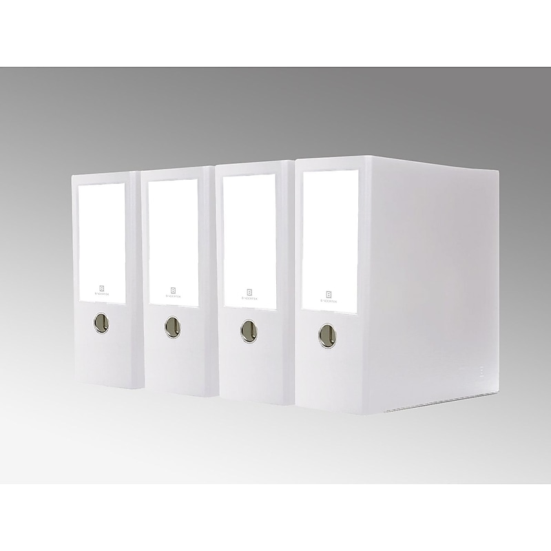 Bindertek Premium 3" 3-Ring Non-View Binders, D-Ring, White, 4/Pack (3XLPACK-WH) image 1
