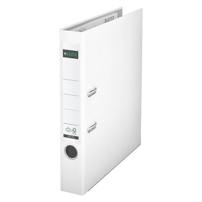 Leitz 180 1 1/2" 2-Ring Non-View Binder, White (1015-WH) image 1