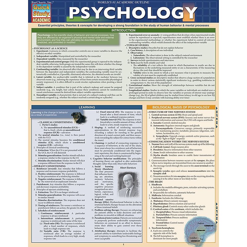 BarCharts, Inc. QuickStudy® Psychology Reference Set (9781423230830) image 1