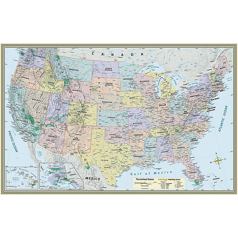 QuickStudy World/US Maps, 50" x 32", 2/Pack (9781423230700) image 1