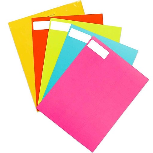 JAM Paper® Mailing Address Labels, 1 x 2 5/8, Assorted Bright Colors, 600/Pack (30272ASST12