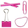 JAM Paper® Desk Supply Assortment, Pink, 1 Rubber Bands, 1 Small Binder Clips, 1 Staples & 1 Small Paper Clips (3345PIASRTD)~#|#~m003047776_sc7