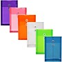 JAM Paper Standard Plastic Filing Envelope with Button & String Closure, Assorted Colors, 6/Pack (472B1ASSRTD)~#|#~m003047783_sc7