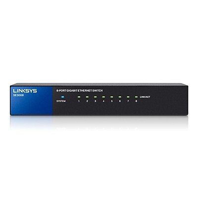 Linksys SE3008 8-Port Gigabit Ethernet Switch | Staples