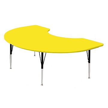 Correll Blow-Molded Plastic Top Kidney Activity Table, 72" x 48", Yellow/Black (AR4872KID-28)