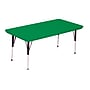 Correll Blow-Molded Plastic Top Rectangular Activity Table, 60" x 30", Green/Black (AR3060REC-29)~#|#~m003052477_sc7