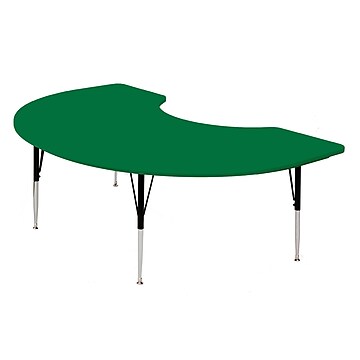 Correll Blow-Molded Plastic Top Kidney Activity Table, 72" x 48", Green/Black (AR4872KID-29)
