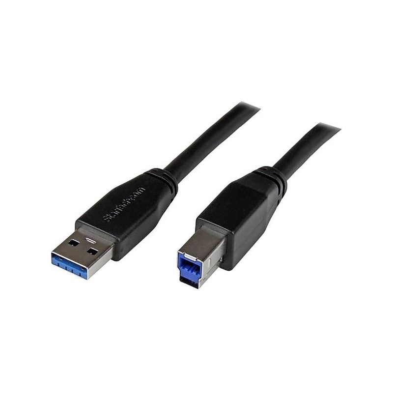 StarTech 16.4' USB 3.0 A to USB 3.0 B Male to Male Cable, Black (USB3SAB5M) image 1