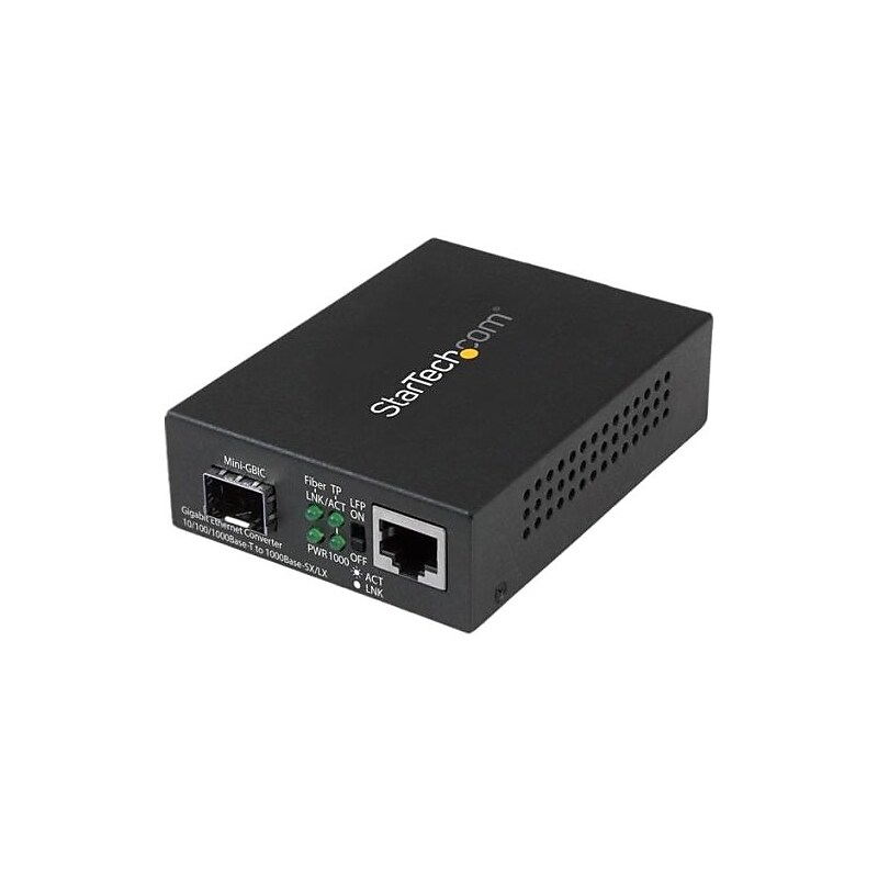 StarTech MCM1110 Gigabit Ethernet Fiber Media Converter with Open SFP Slot image 1