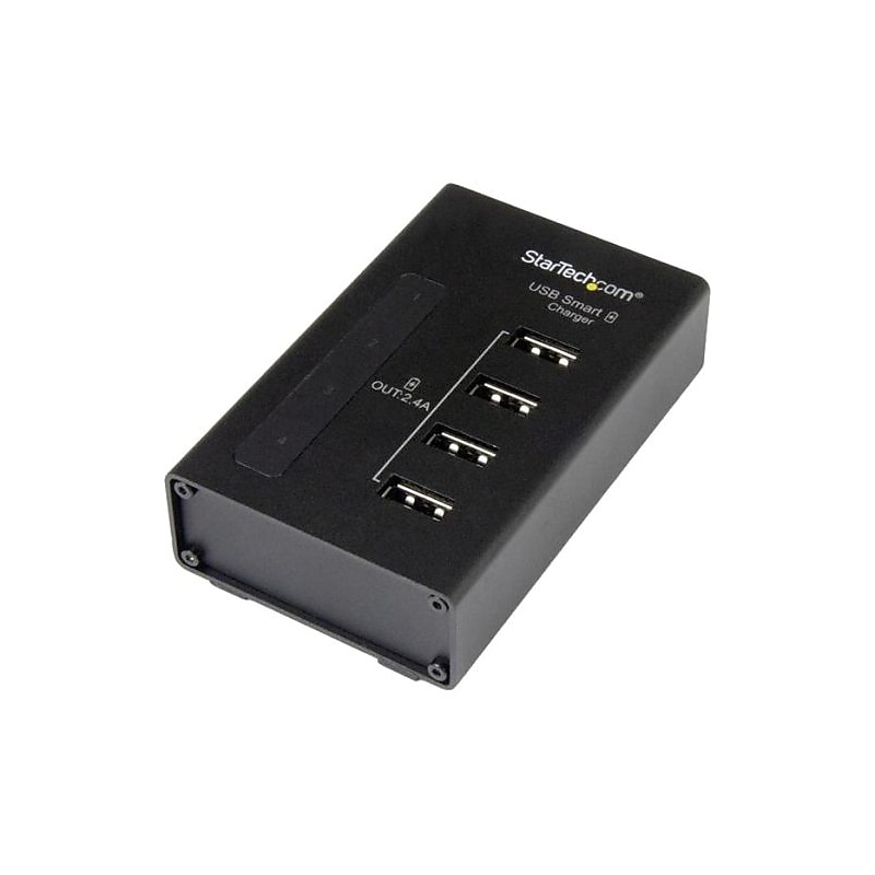 StarTech 4-Port USB Charging Station, Black (ST4CU424) image 1