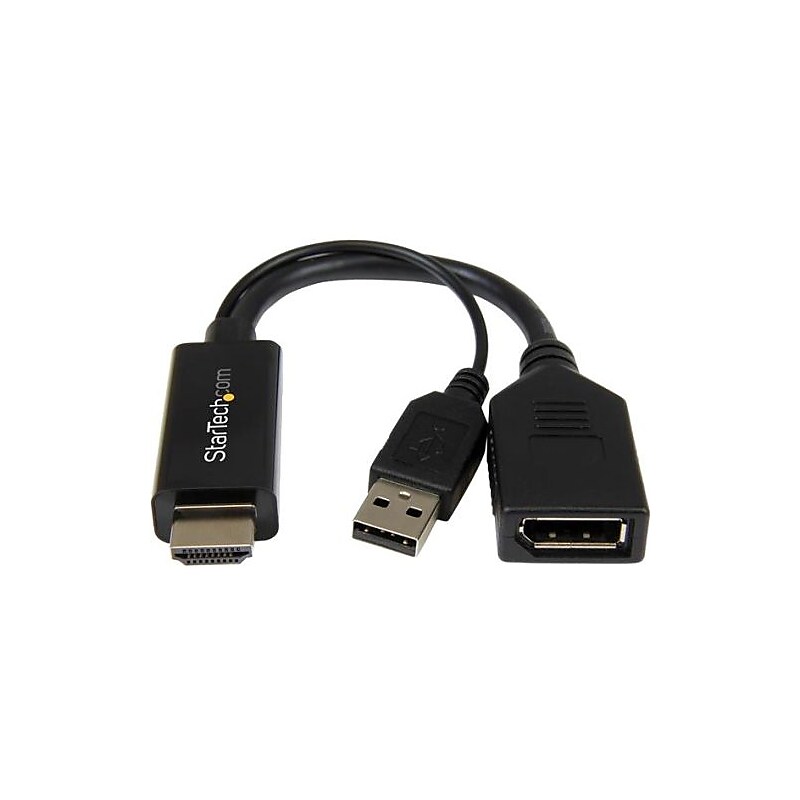 StarTech 8.7" HDMI Male to DisplayPort Female Converter with 4K Support, Black image 1