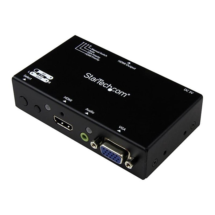 StarTech HDMI/VGA to HDMI Converter Switch for Computer, Black