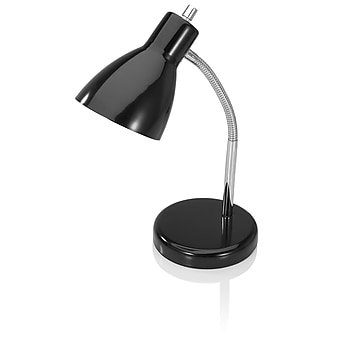 V-LIGHT CFL Gooseneck Style Desk Lamp, Black Finish (VS100503BC)