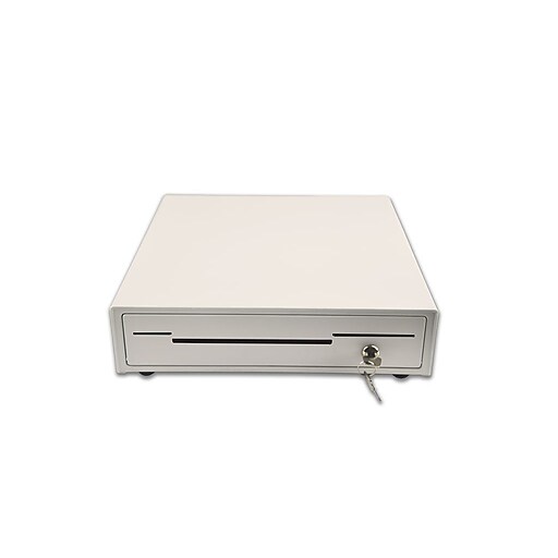 AZT AZTEK330WH Compact 13inch Cash Drawer, White at Staples