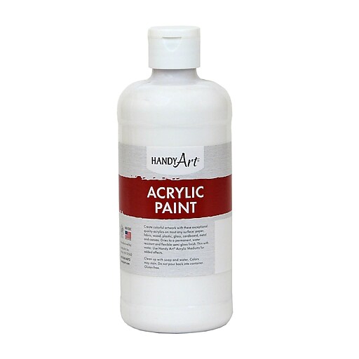 Handy Art® Student Acrylic Paint, Titan White, 16 Oz. (RPC101000) Staples