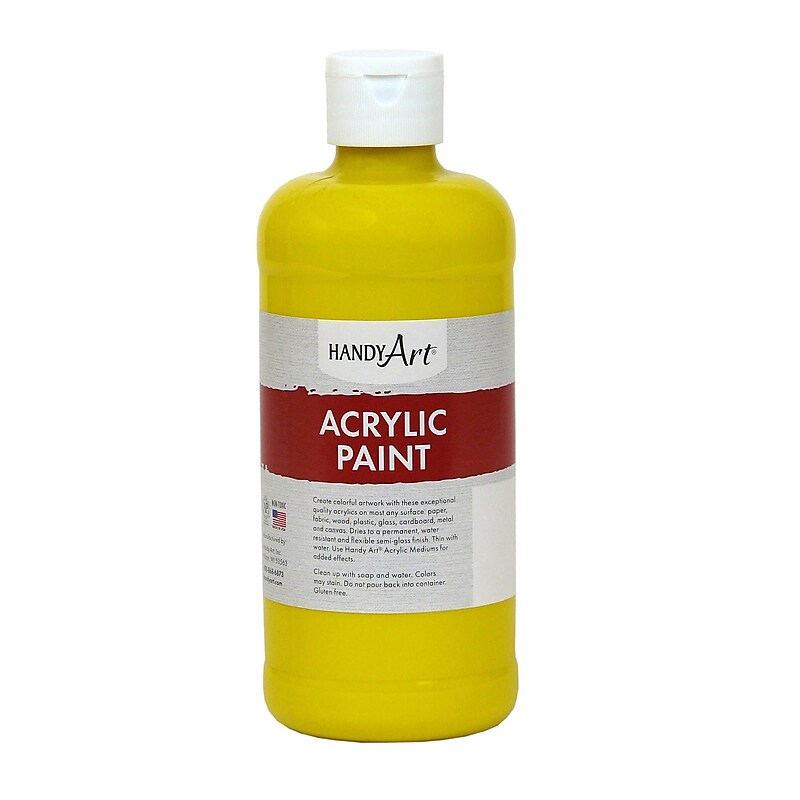 Handy Art® Student Acrylic Paint, Chrome Yellow, Certified Non-Toxic & Gluten-Free, 16oz (RCP101010) image 1