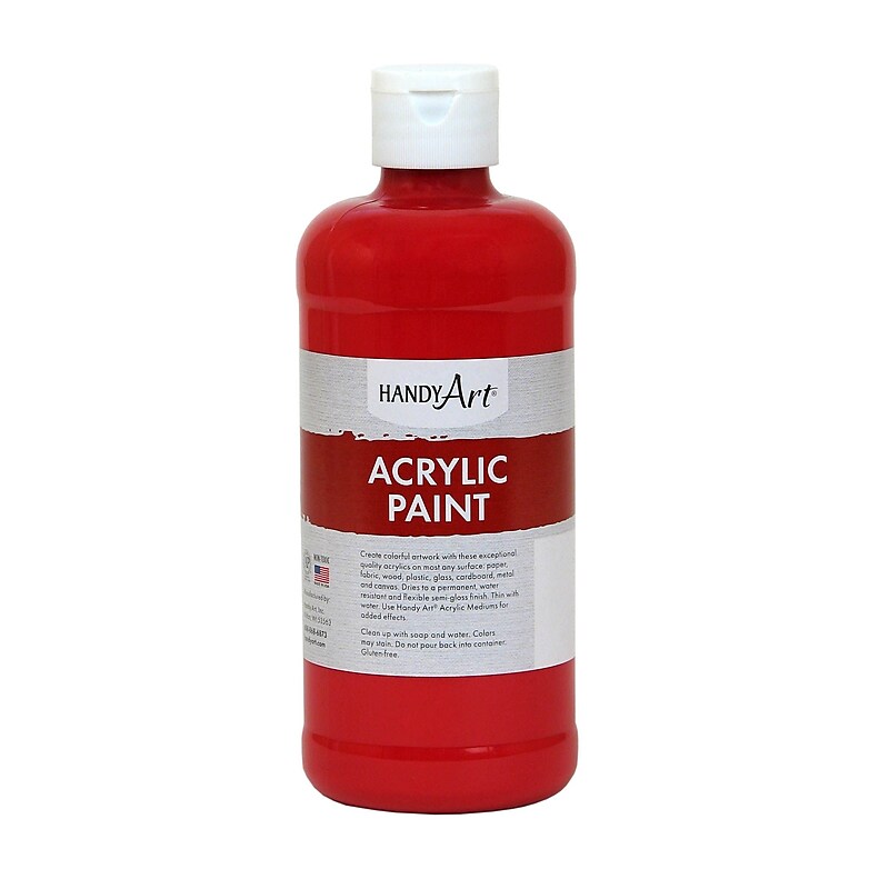 Handy Art® Student Acrylic Paint, Brite Red, Certified AP Non-Toxic & Gluten-Free, 16oz (RCP101040) image 1