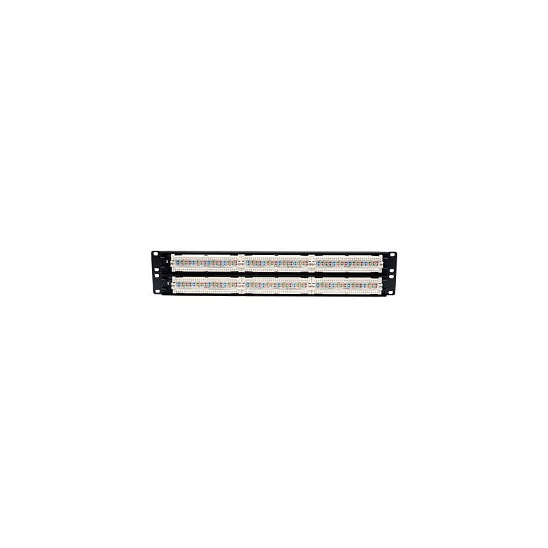 Tripp Lite Metal 48 Port Rack-Mount Cat5e Network Patch Panel, 19" Black/White (N052-048) image 1