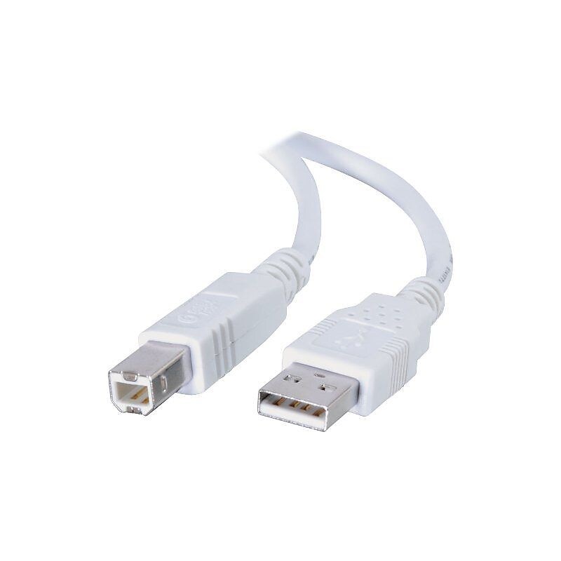 C2G 1m USB 2.0 A/B Cable, White image 1