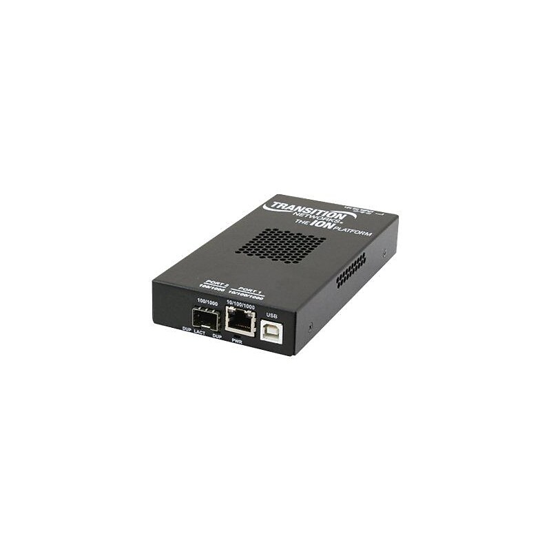 Transition Networks® S3220-1040 1 Port RJ45 to SFP Stand Alone Gigabit Ethernet Remotely Managed Media Converter image 1
