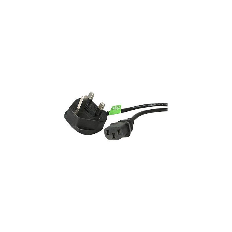 StarTech 6' Standard UK Power Cord for Computers, Black (PXT101UK) image 1
