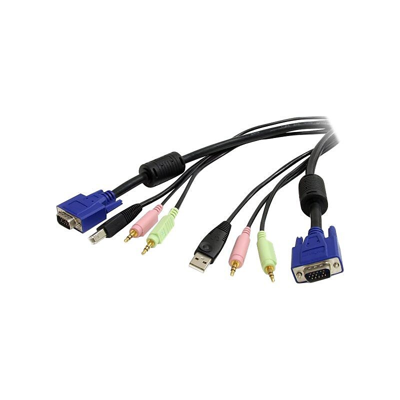 StarTech 4-in-1 USB VGA KVM Cable With Audio and Microphone, 10'(L) image 1