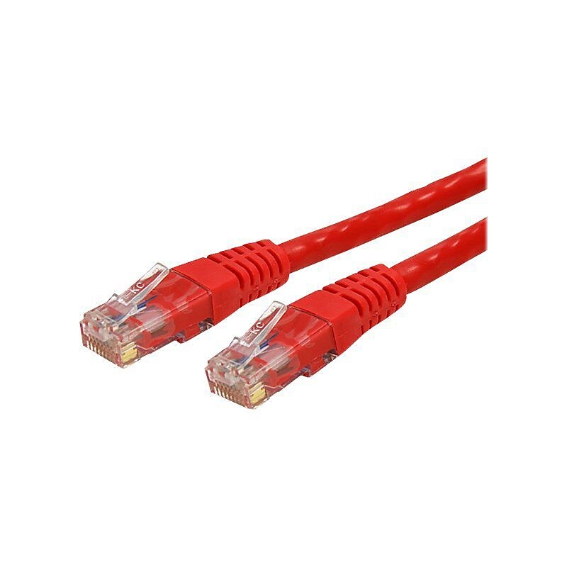 StarTech Cat 6 UTP Molded Patch Cable, Red, 10' image 1