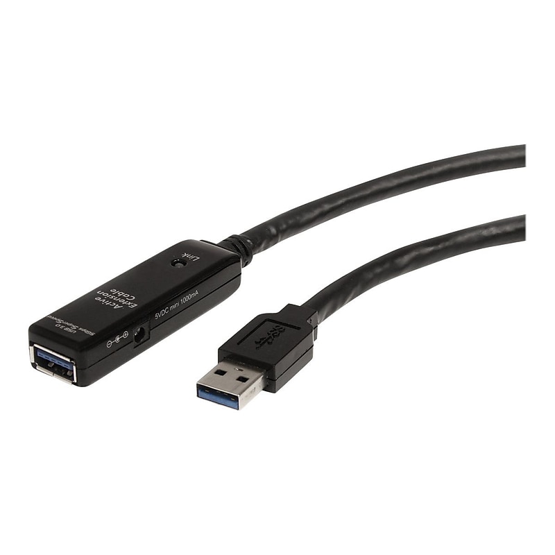StarTech 16.4' USB A to USB A Extension Cable, Male to Female, Black (USB3AAEXT5M) image 1