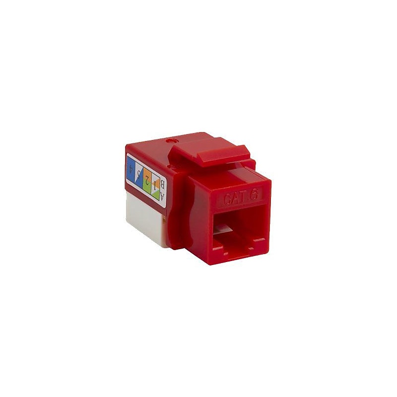 4XEM™ UTP 110-Type Cat6 RJ45 Keystone Jack, Red (4XKJC6RD) image 1