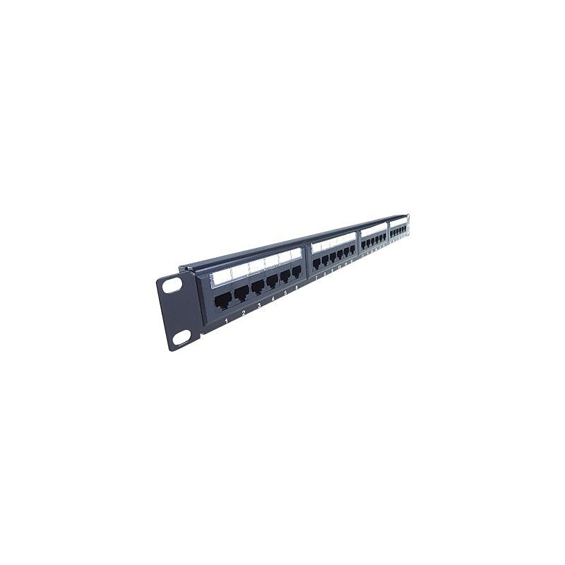 4XEM™ Steel 24 Port CAT6 Rackmount Patch Panel, Black (4XRMC6PP24) image 1