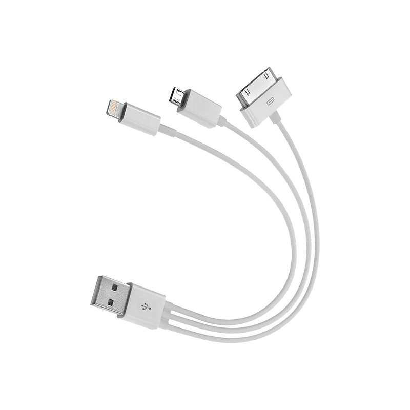 4XEM™ USB to Lightning/Micro USB Cable for iPhone/iPod/iPad/Galaxy (4XUSBMUSB830PIN) image 1