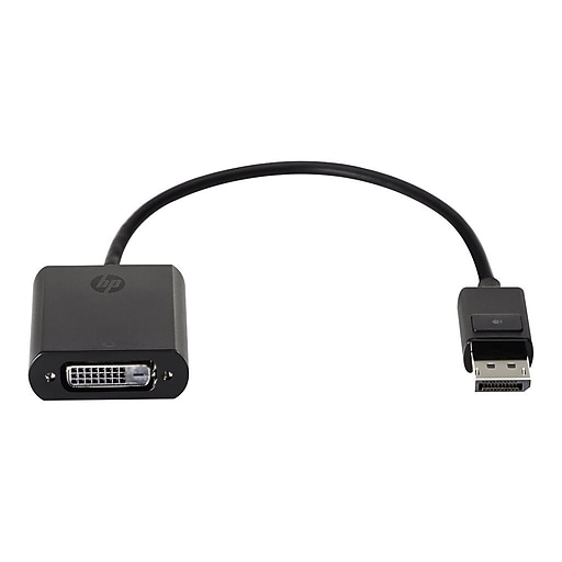 HP® F7W96AA DisplayPort to DVI Audio/Video Adapter, Black Staples