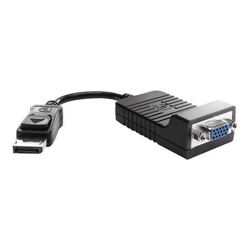 HP ® F7W97AA 8" DisplayPort to VGA Video Adapter, Black image 1