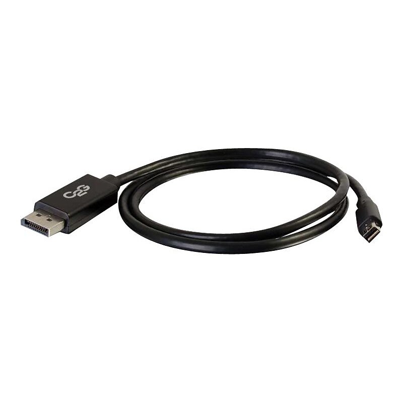 C2G 54301 6' Mini DisplayPort to DisplayPort Male/Male Adapter Cable, Black image 1