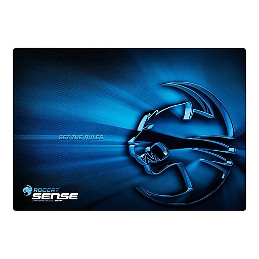 Roccat Sense Cloth Rubber 11 X 15 7 Chrome Blue High Precision Gaming Mouse Pad Roc 13 103 Am Staples