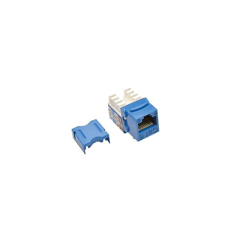 Tripp Lite Cat6/Cat5e 110 Style Punch Down Keystone Jack, Blue, 25/Pack (N238-025-BL) image 1