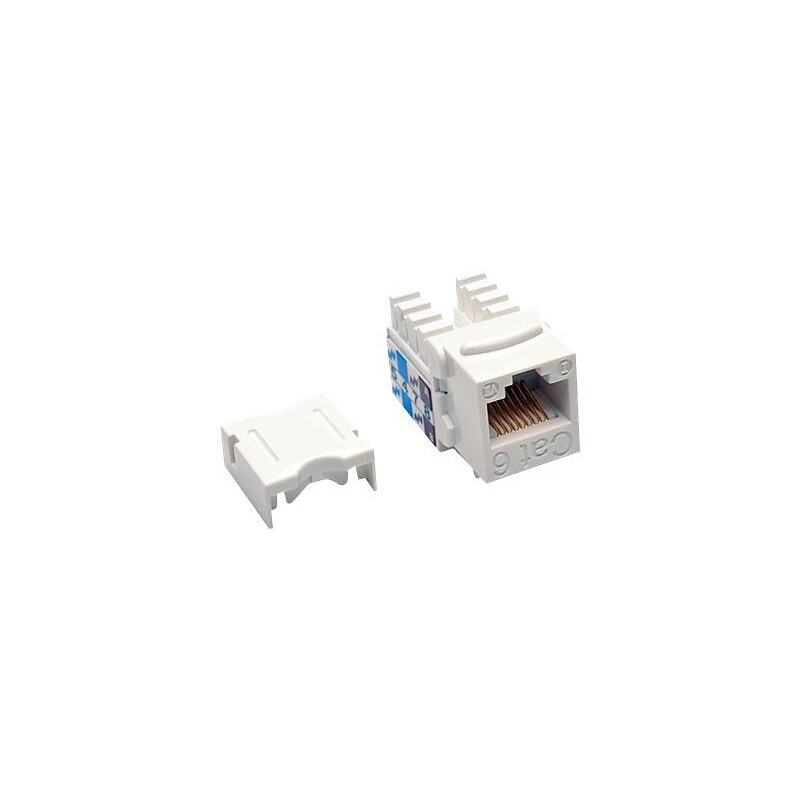 Tripp Lite Cat6/Cat5e 110 Style Punch Down Keystone Jack, White, 25/Pack (N238-025-WH) image 1