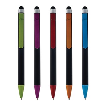 Monteverde One Touch Ballpoint Pen with Top Stylus, Assorted Colors, 12 pack (MV36150)