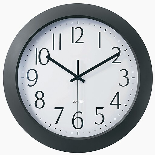 TEMPUS FlatPanel Plastic Black Quartz Wall Clock, Plastic 12" (TC6008B