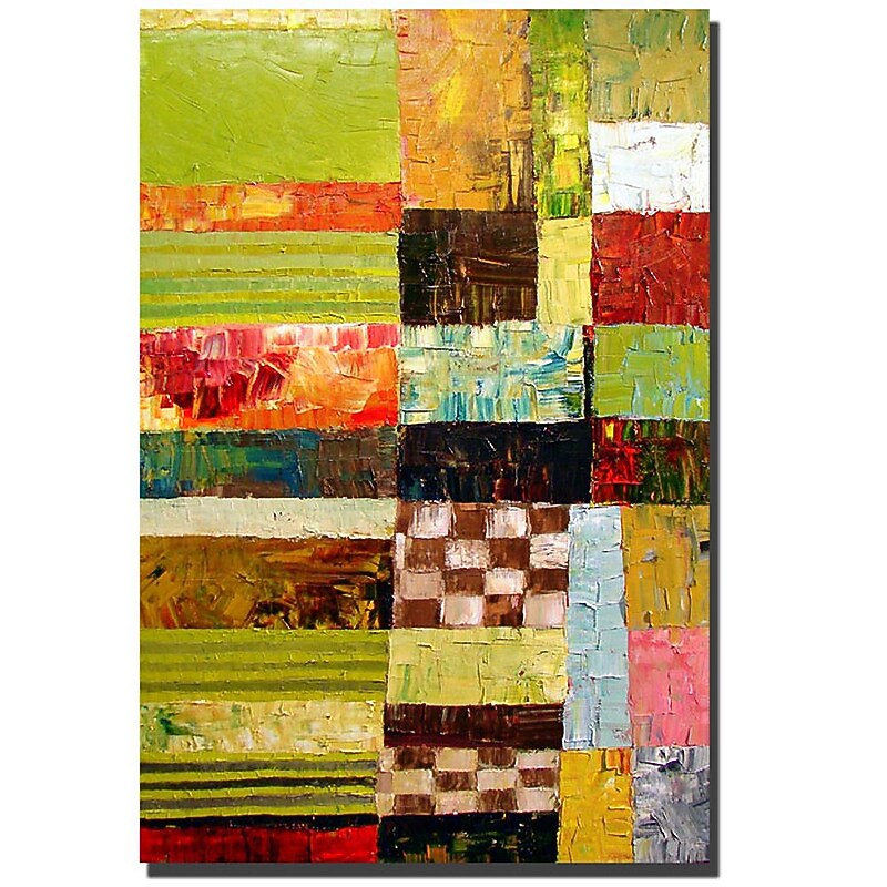 Trademark Fine Art Abstract Color Study with Checkerboard by Michelle Calkins 16x24 Inches image 1