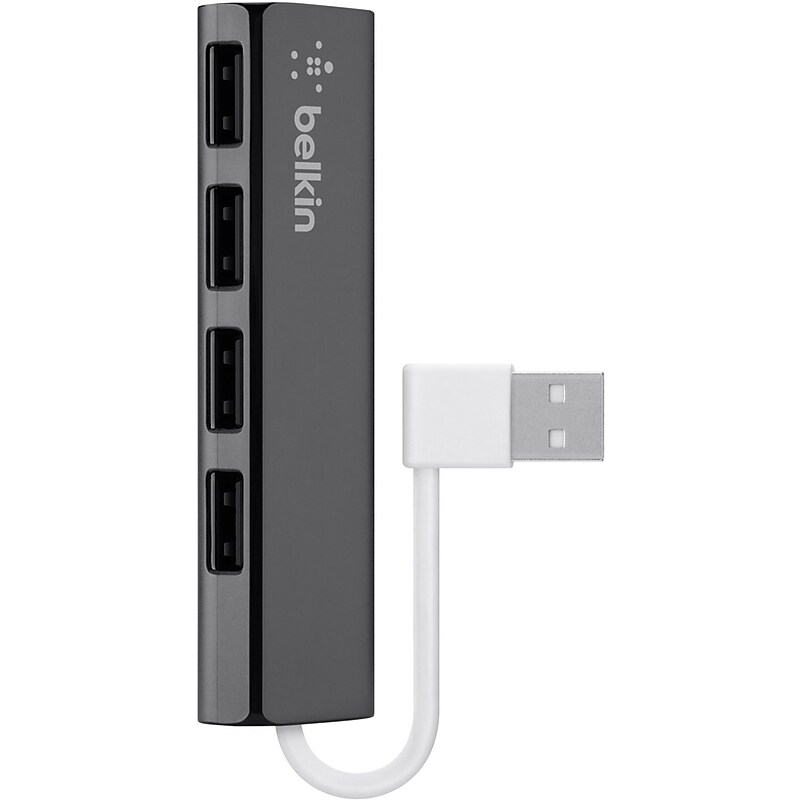 Belkin Ultra-Slim 4-Port USB 2.0 Hub, Black/White (F4U042BT) image 1