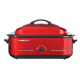 Nesco® 18 Quart Porcelain Cookwell Roaster Oven, Red