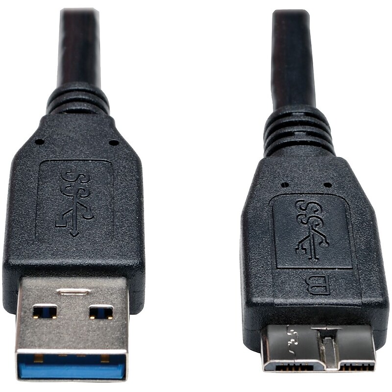 Tripp Lite USB 3.0 SuperSpeed Device Cable (A to Micro-B M/M) Black, 1-ft. image 1