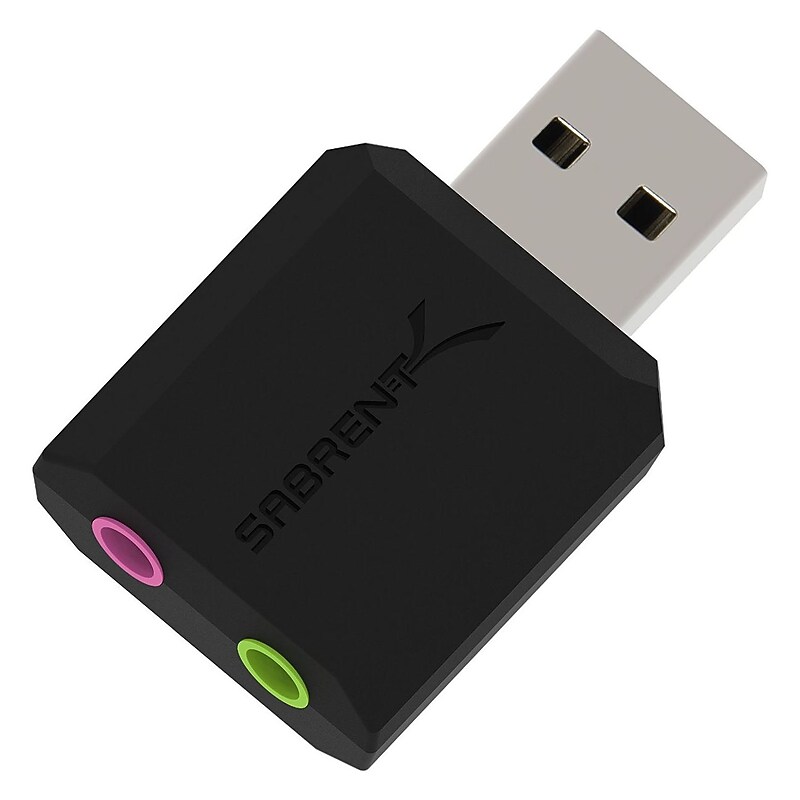 Sabrent (AU-MMSA) USB 2.0 3D External Sound Box Adapter, Black image 1