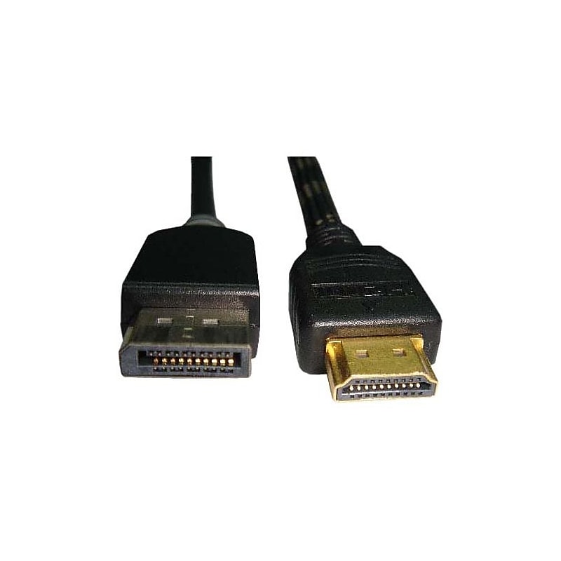 Unirise HDMIDP-06F-MM 6' DisplayPort/HDMI Audio/Video Cable, Black image 1