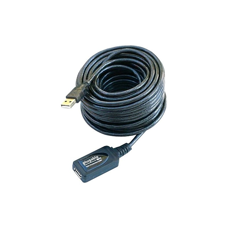 Plugable 10m USB 2.0 Type A Male/Female Active Extension Cable, Black (USB2-10M) image 1