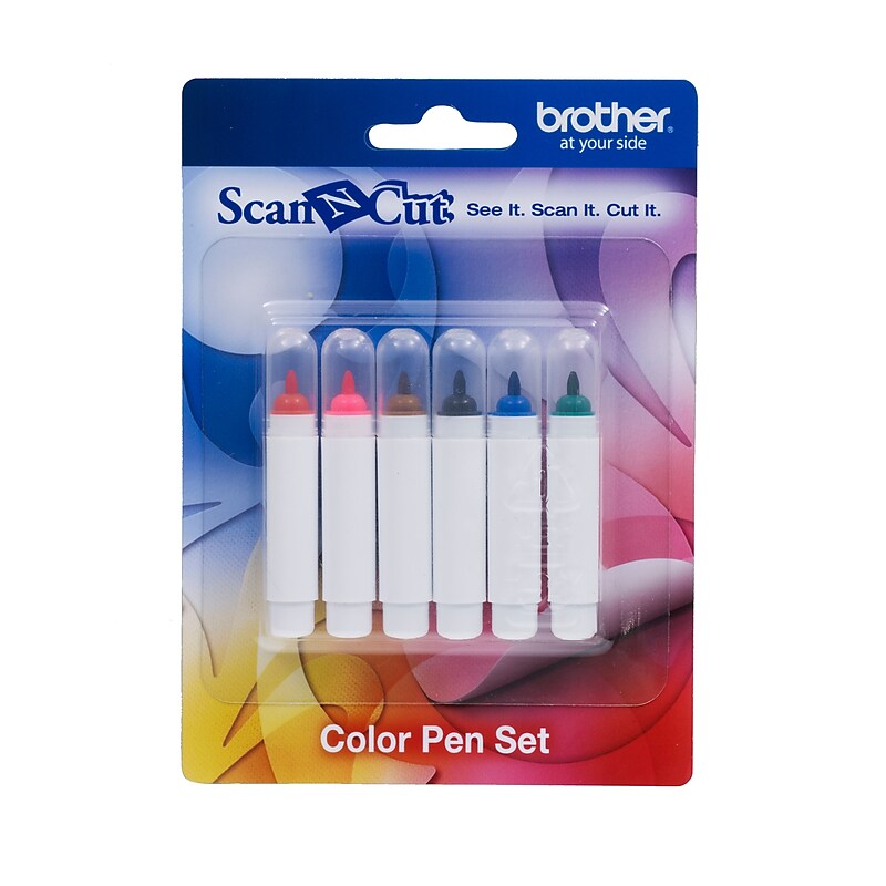 Brother Fabric ScanNCut Liquid Ink, Assorted Ink, 6/Pack (CAPEN1) image 1